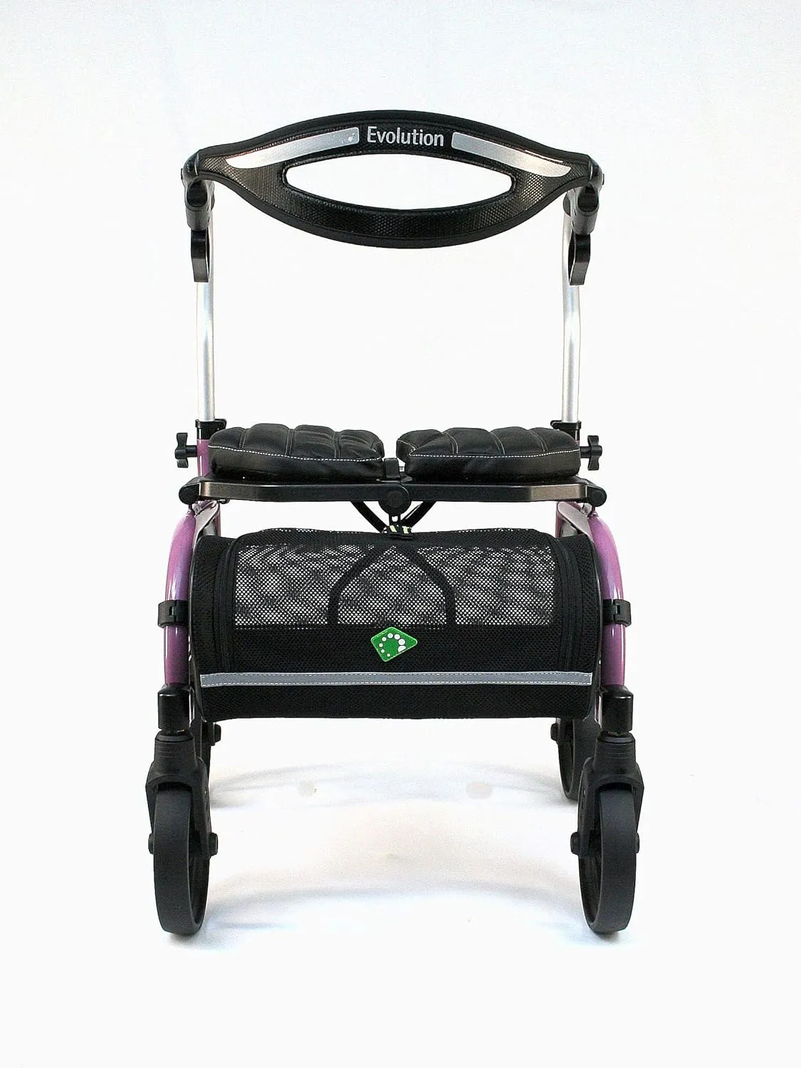 Evolution Trillium Lightweight Walker Rollator with Seat, Wheels, Brakes for Indoor, Outdoor Mobility, Regular Pink