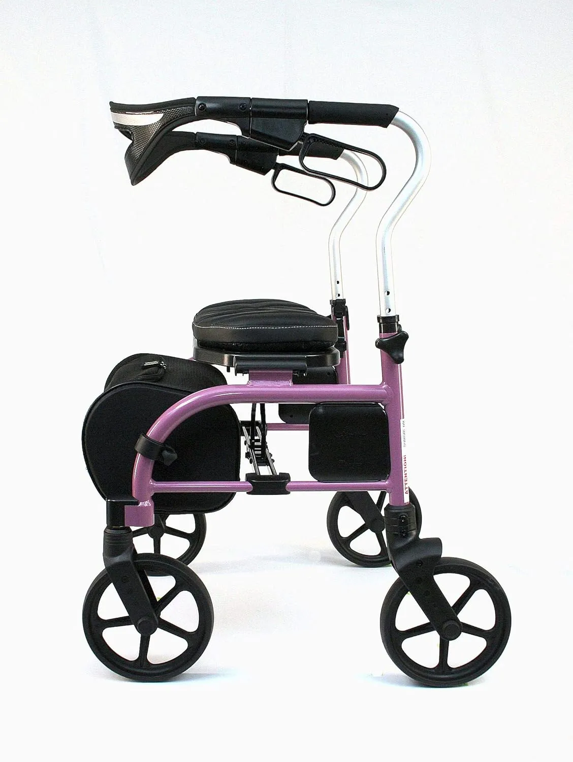Evolution Trillium Lightweight Walker Rollator with Seat, Wheels, Brakes for Indoor, Outdoor Mobility, Regular Pink