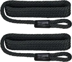 Extreme Max 3006.2153 BoatTector Solid Braid MFP Fender Line Value 2-Pack - 3/8" x 5', Black