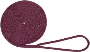 Extreme Max 3006.2341 BoatTector Solid Braid MFP Dock Line - 1/2" x 20', Burgundy