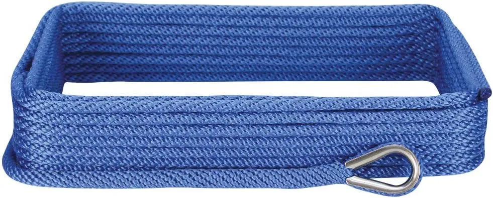 Extreme Max 3006.2705 BoatTector Solid Braid MFP Anchor Line with Thimble - 3/8" x 150', Blue
