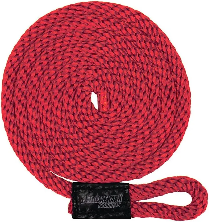 Extreme Max 3006.2989 BoatTector Solid Braid MFP Dock Line Value 4-Pack - 3/8" x 15', Red