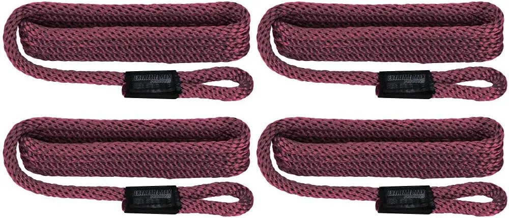 Extreme Max 3006.3375 BoatTector Solid Braid MFP Fender Line Value 4-Pack - 3/8" x 5', Burgundy