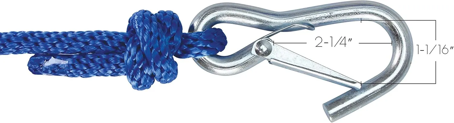 Extreme Max 3006.3448 BoatTector Solid Braid MFP Anchor Line with Snap Hook - 1/2" x 100', Royal Blue