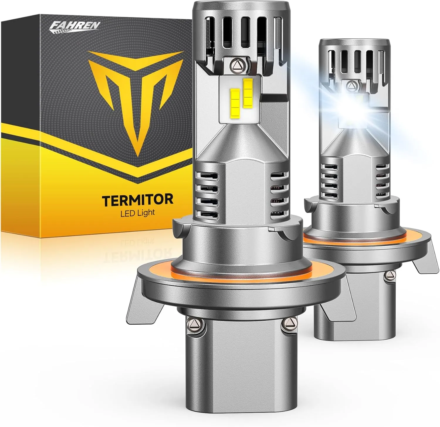 FAHREN Upgraded H13/9008 Bulb, [Modern & Brightest] 33000LM 6500K Ultra-Bright Bulb 1:1 Mini Size No Adapter Required 9008 Fog Light bulb, Quick Install No Adapter Needed H13 bulbs,Pack of 2