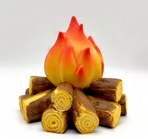 Fake Campfire Night Light, 3D LED Fake Fire Pit Firewood Lamp, Small Electric Faux Fireplace Logs Night Lights, Halloween Christmas Festival Party Decorations for Bar Home Garden Yard