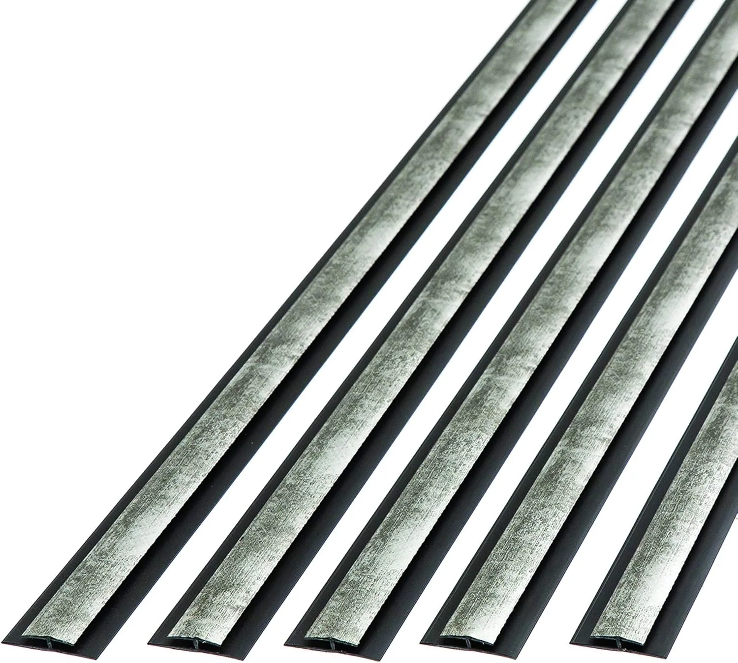 FASÄDE 47 in. Decorative Vinyl Divider Trim Crosshatch Silver (5 Pack)