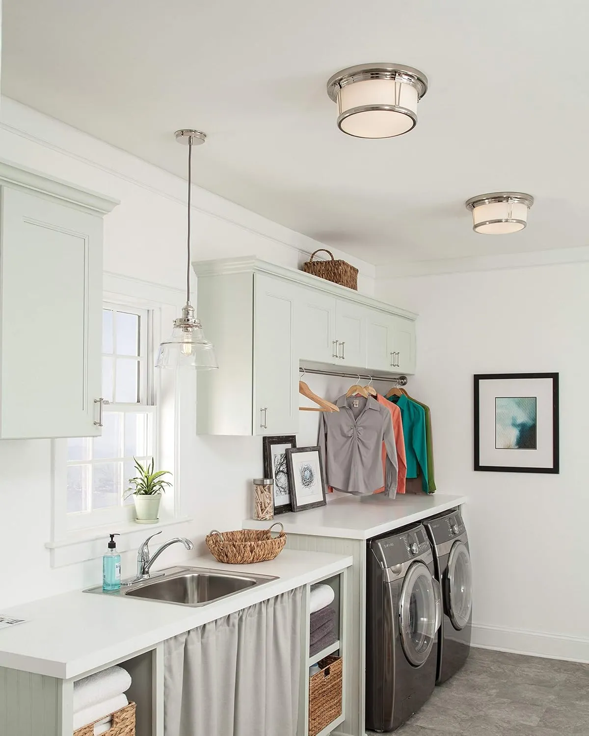 Feiss Lighting-Baskin-Pendant 1 Light in Modern Style-10 Inch Wide by 10.38 Inch High-Painted Aged Brass Finish -Trad