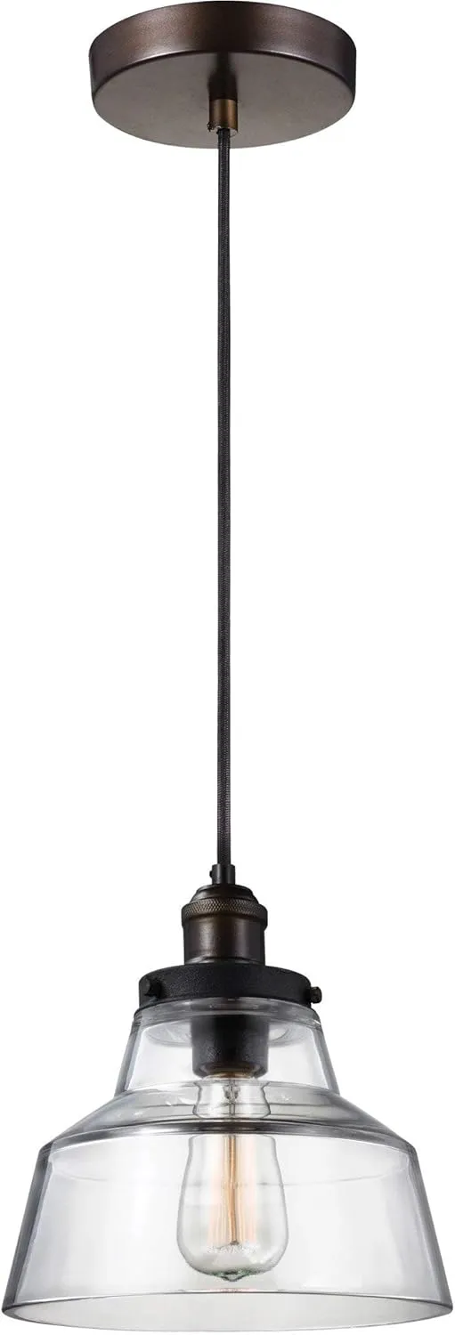 Feiss Lighting-Baskin-Pendant 1 Light in Modern Style-10 Inch Wide by 10.38 Inch High-Painted Aged Brass Finish -Trad