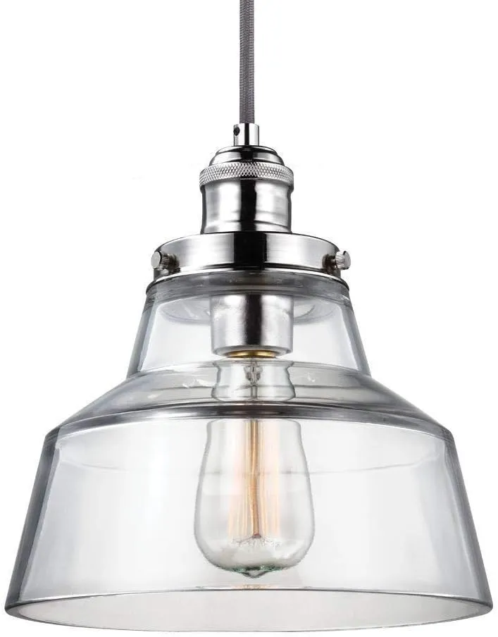Feiss Lighting-Baskin-Pendant 1 Light in Modern Style-10 Inch Wide by 10.38 Inch High-Polished Nickel Finish -Traditi