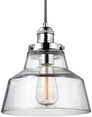 Feiss Lighting-Baskin-Pendant 1 Light in Modern Style-10 Inch Wide by 10.38 Inch High-Polished Nickel Finish -Traditi