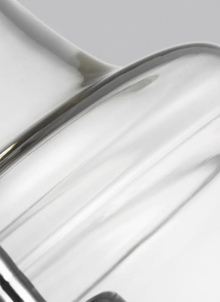 Feiss P1484CH Marino Glass Pendant Lighting, 1-Light, 60 Watts, Chrome (9"Dia x 16"H)