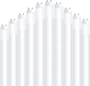 Feit Electric T848/850/B/LED/2/5 4FT T8 LED Tube Light, Type B Ballast Bypass, Ballast Removal Required, 18W=32W, 5000K Daylight, Double-End Powered, F32T8 Fluorescent Tube Replacement, UL, Pack of 10