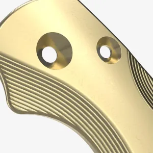 Flytanium Brass Lotus Scales Compatible with Spyderco Paramilitary 2 EDC Folding Pocket Knife – FLY-0801