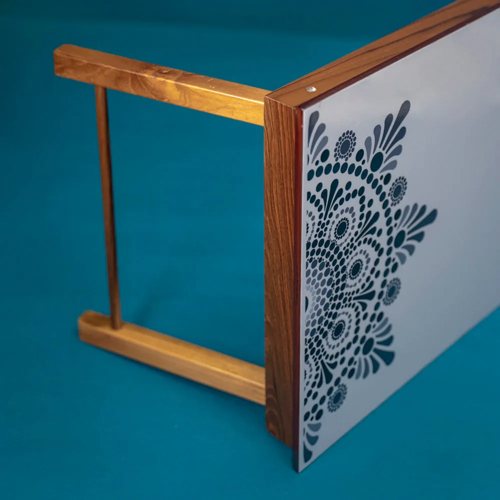 Folding Bed Table - Dot Mandala