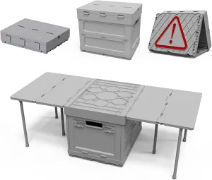 Folding Camping Table Large Capacity Storage Container Picnic Table Camping Tables That Fold Up Portable Function Parking Warning Sign for Picnic Outdoor
