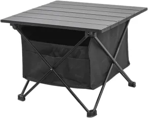 Folding Camping Table Storage Bag for Tailgating Barbecue and Picnics Compact Outdoor Food Basket Pouch One-Sided Hook and Closure for Travel and Storage