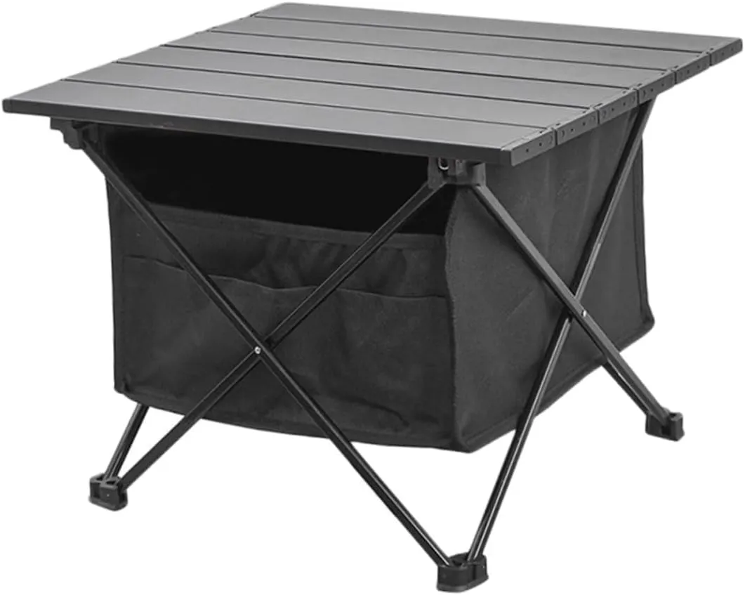 Folding Camping Table Storage Bag for Tailgating Barbecue and Picnics Compact Outdoor Food Basket Pouch One-Sided Hook and Closure for Travel and Storage