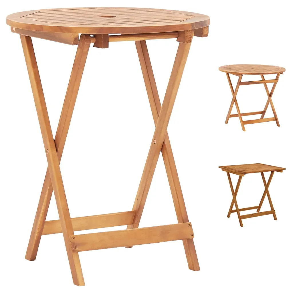 Folding Patio Table 35.4"x29.5" Solid Acacia Wood