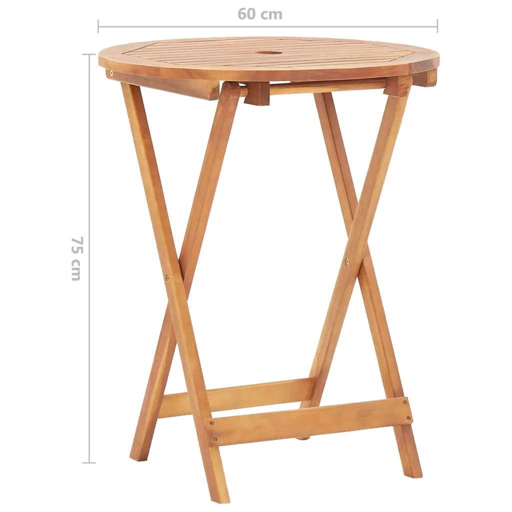 Folding Patio Table 35.4"x29.5" Solid Acacia Wood