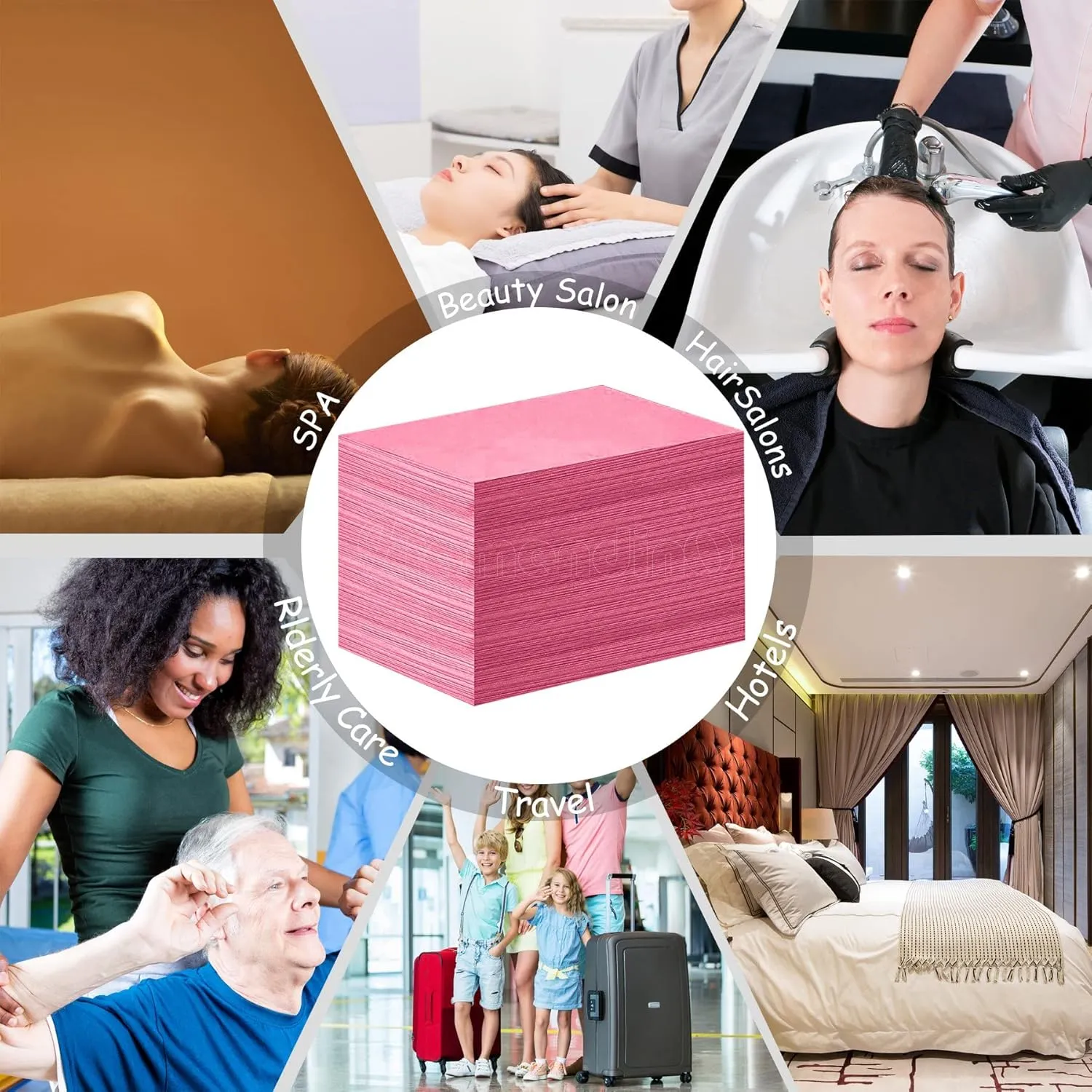 Framendino, 50 Pack Pink Disposable Massage Table Sheets Waterproof Non Woven Fabric Breathable Bed Cover for Salon Chair Hotel Lash Beds 31"x70"