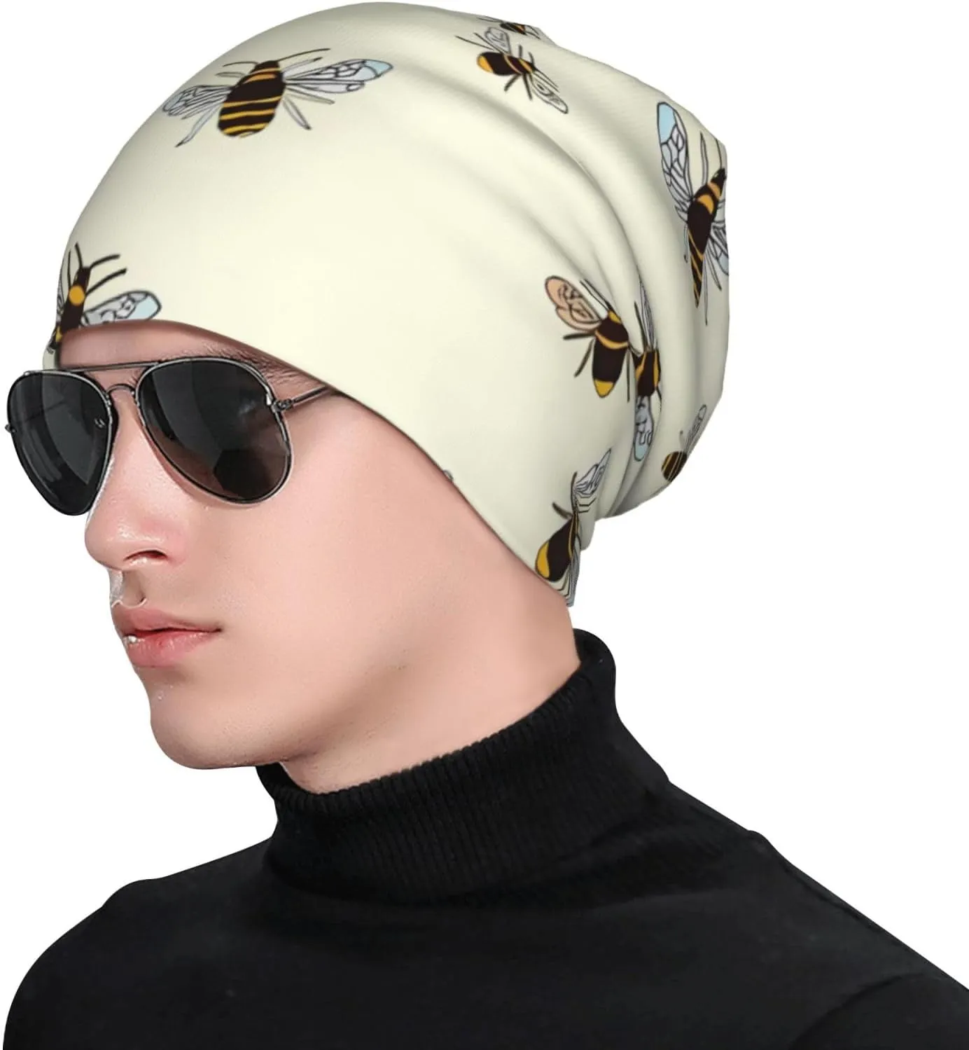 Funny Bigfoot Sasquatch Full Moon Slouchy Beanie for Men & Women Hip-Hop Baggy Skull Cap Fashion Thin Dwarf Knit Hat