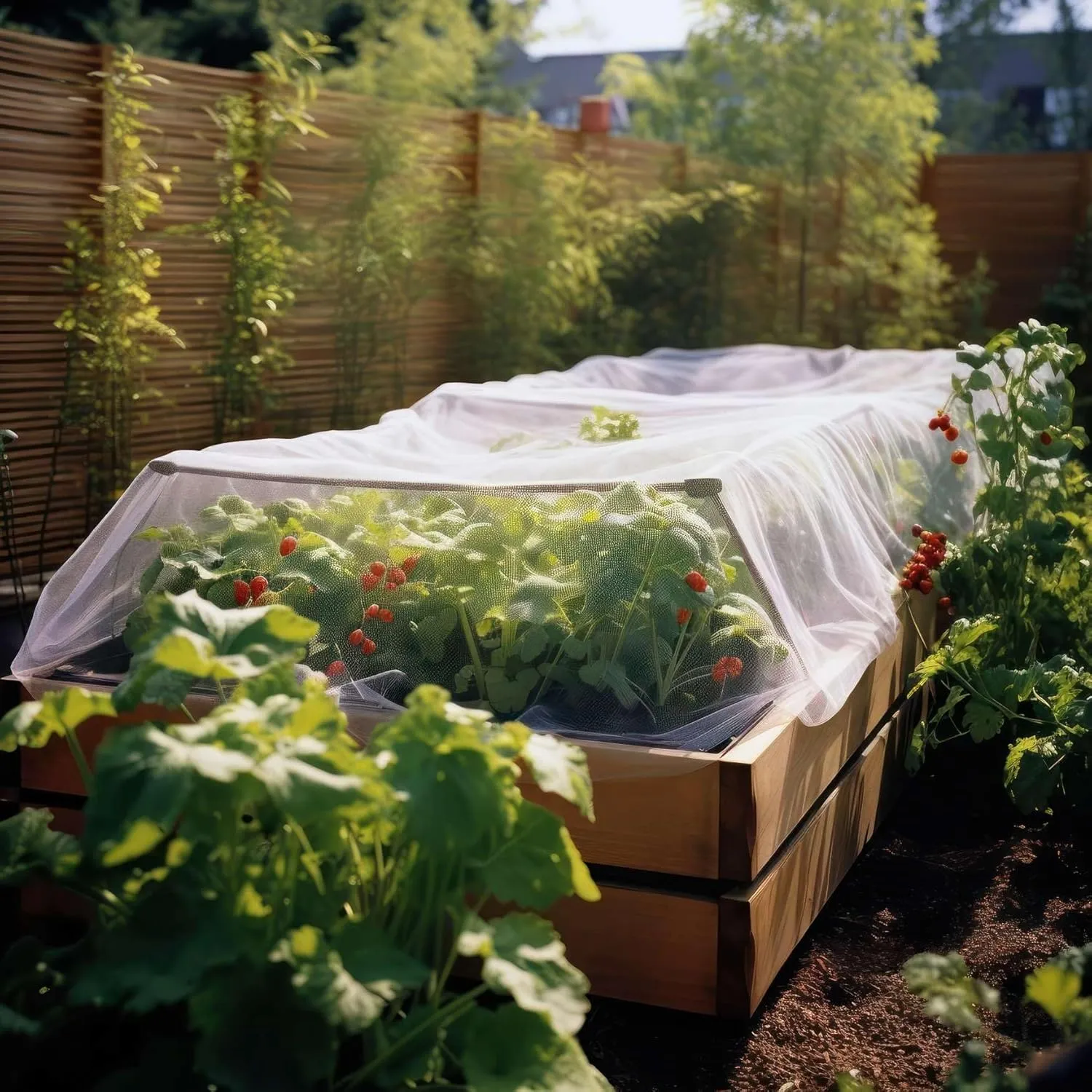 Garden Netting for Bird, Insect and Bug Cover 10x20FT 2 Pack | Multiple Size White Mesh Fabric Mosquito Net for Fruit & Vegetable Protection | Agricultural Strawberry, Blackberry & Berry Plant Barrier