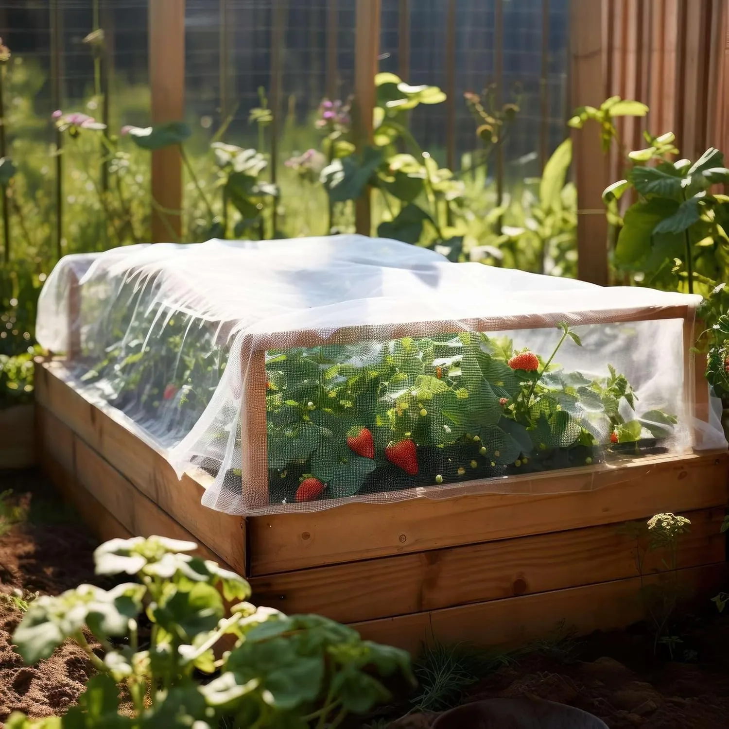 Garden Netting for Bird, Insect and Bug Cover 10x20FT 2 Pack | Multiple Size White Mesh Fabric Mosquito Net for Fruit & Vegetable Protection | Agricultural Strawberry, Blackberry & Berry Plant Barrier