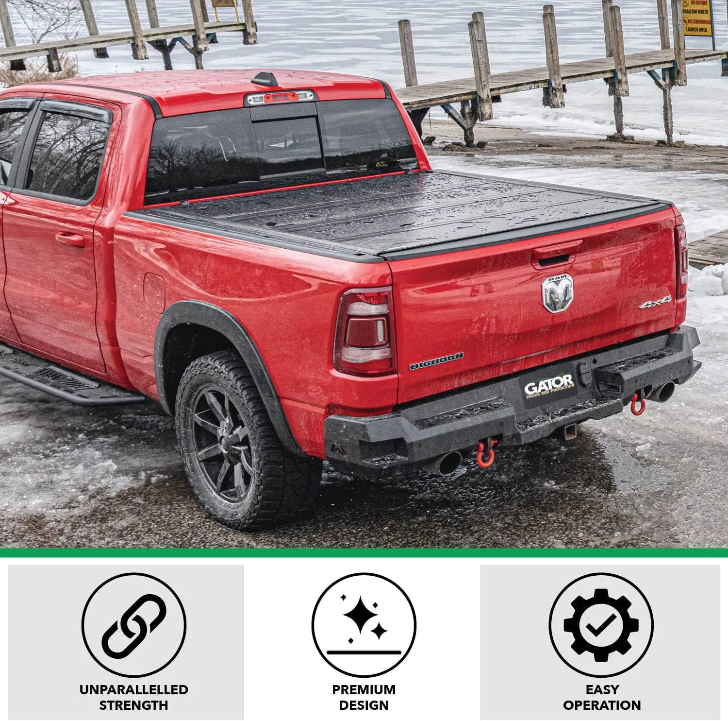 Gator FX Hard Quad-Fold Truck Bed Tonneau Cover | 8828227 | Fits 2019 - 2025 Dodge Ram 1500 w/o RamBox, Does Not Fit w/ Multi-Function (Split) Tailgate 5' 7" Bed (67.4")