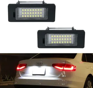 Gempro License Plate Light, 2Pcs LED License Plate Tag Lamp Assembly For Audi A1 A4 A5 A6 A7 S5 Q5 RS5 TT TTRS, Powered by 24SMD Xenon White LED Lights