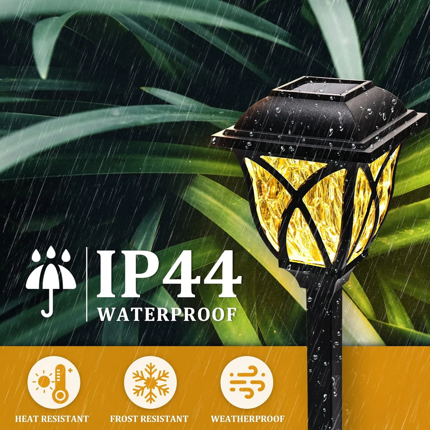 GIGALUMI Solar Lights Outdoor Waterproof, 8 Pack LED Solar Garden Lights, Outdoor Decorations, Garden Decor for Yard, Patio, Landscape, Planter, Walkway (Warm White)