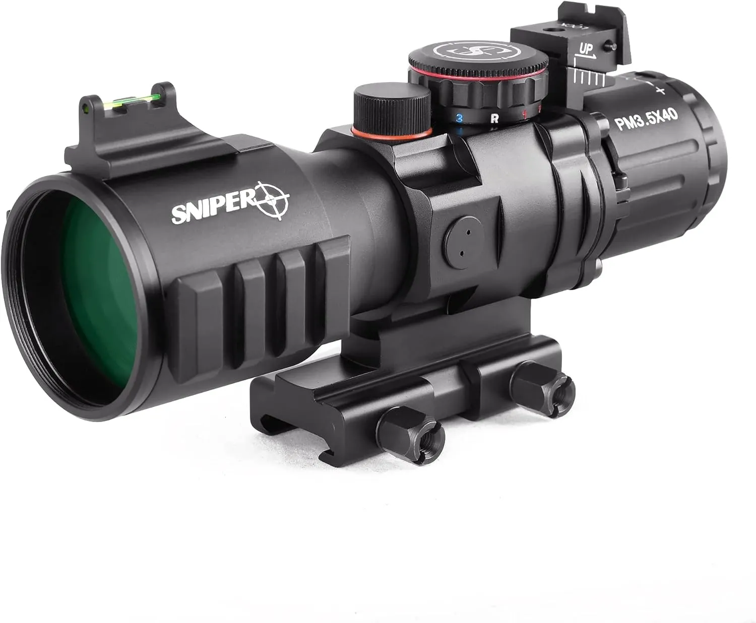 GII PM3.5X40 Prism Scope Long Eye Relief 3.5x40mm Prism Scope Wide Angle Red/Green/Blue Illuminated