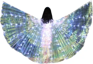 Girls Light Up Led Butterflies Wings Belly Dance Princess Dress Costumes for Girls for Christmas Halloween Party