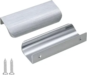goldenwarm 10 Pack Brushed Nickel Cabinet Pulls 3 Inch Finger Pulls for Cabinets Edge Pulls Silver Kitchen Hardware for Dresser Drawers,Aluminum Alloy