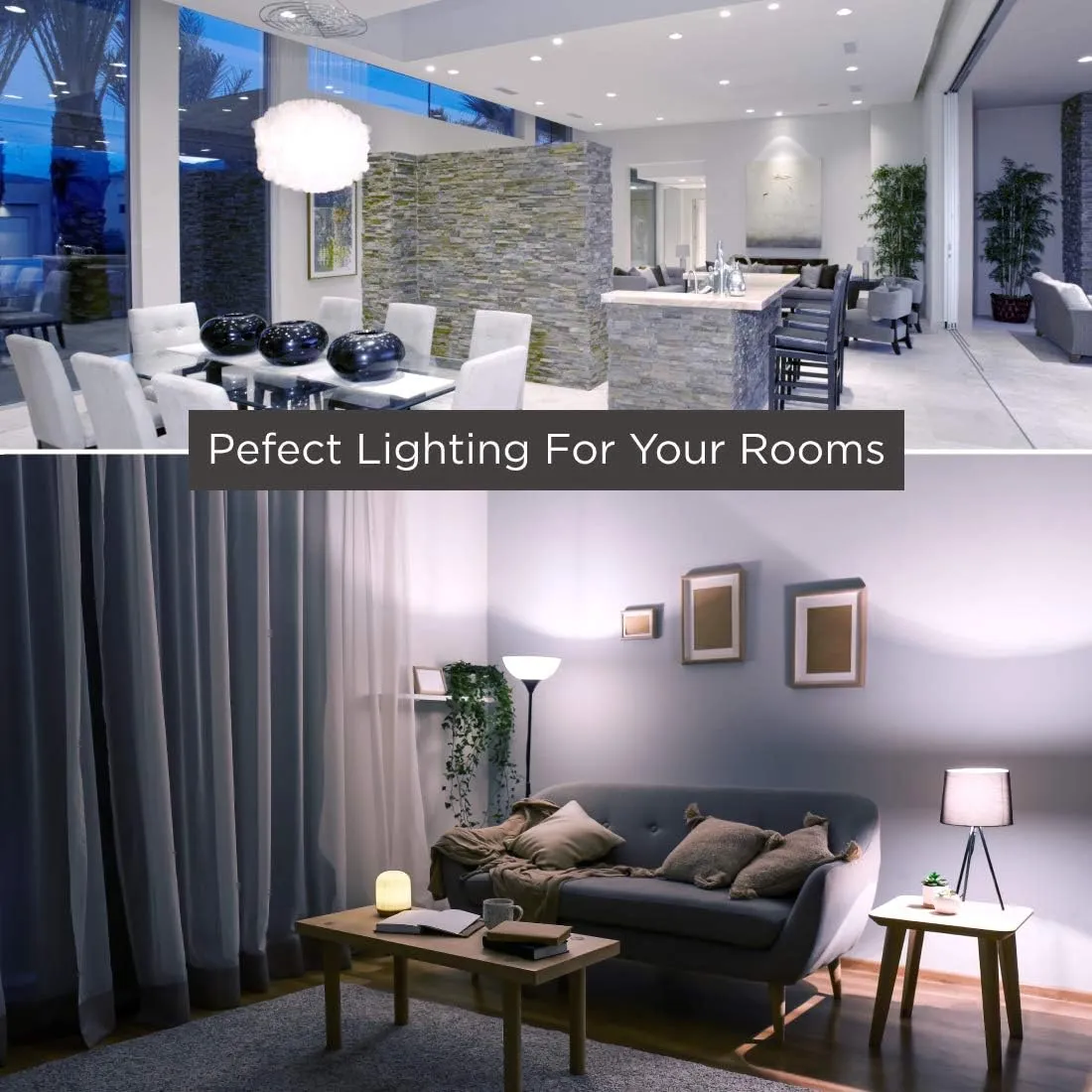 GoodBulb LED A19 Light Bulbs | 9 Watt (60 Watt Equivalent) | E26 Base | Daylight 5000K | EcoSmart Lights | High Output 825 Lumens | 6 Pack