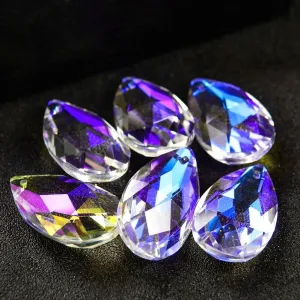 GOODJOBHN 5PCS 37mm AB Color Angel Tears Crystal Prism Chandelier Crystals Part Suncatcher Rainbow Hanging Home Decor Lighting Accessories