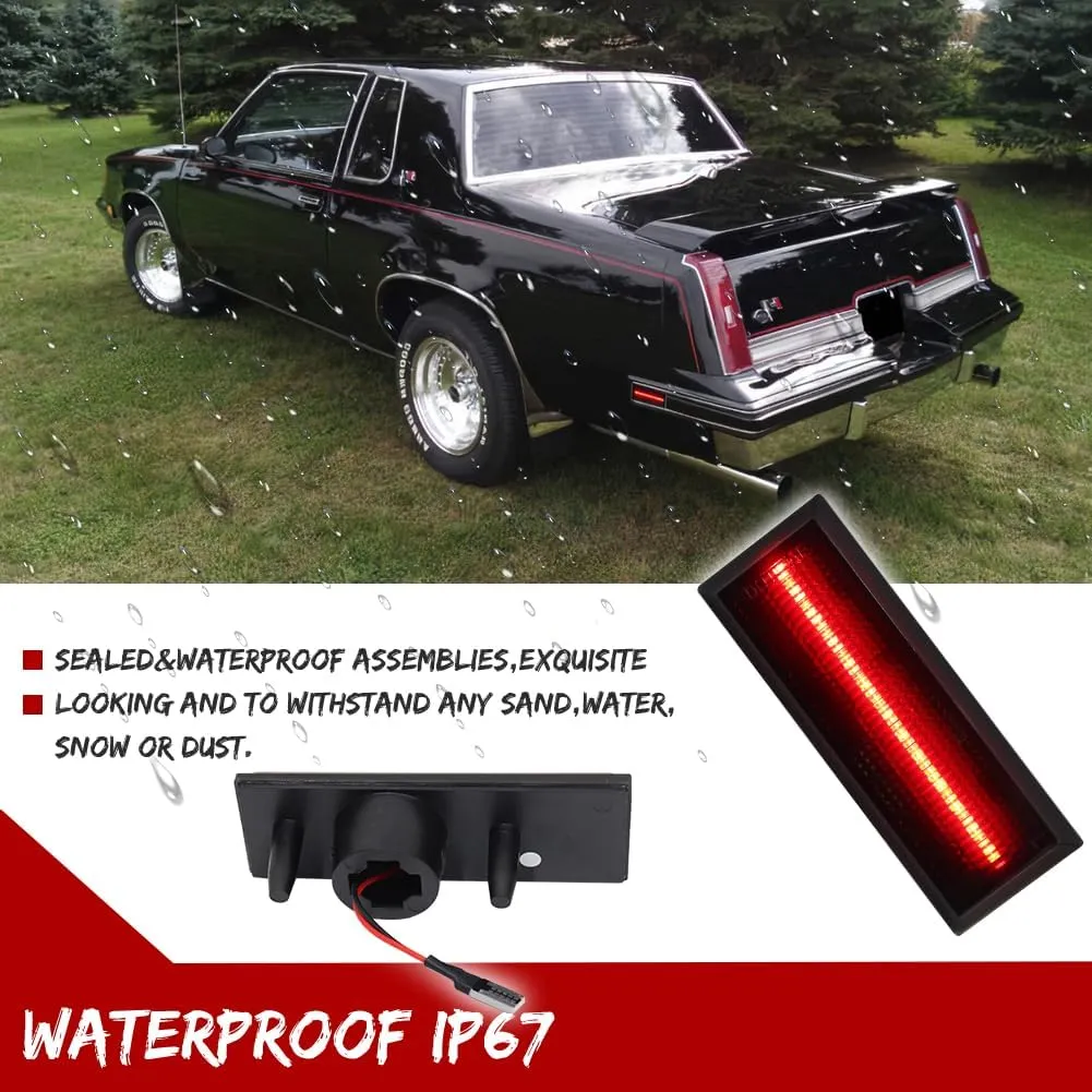 GTINTHEBOX for 1981-1988 Oldsmobile Cutlass 442 Front Amber & Rear Red LED Side Marker Light Fender Lamp, 4pcs
