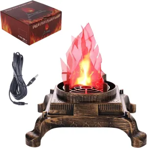 GULI Halloween 3W Prop LED Fake Fire Flame Effect Lamp Torch Night Light Artificial 3D Campfire Lamp for Christmas Festival Event Party Club Decor(6inches-Stand Led Flame Light)