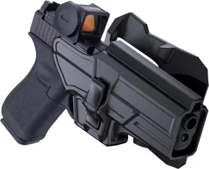 Gun Holster for Glock 17 Gen 5, OWB Holster for Glock 17 22 31 Gen 1-4, Polymer Tactical Open Carry Outside Waistband Pants Belt Holster with 360° Adjustable Molle Belt, Level Ⅱ Holsters, Right-Handed