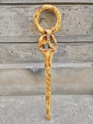 Handcrafted Wooden Walking Stick/Authentic Tribal Hiking Staff/Wooden Walking Cane/Unique Walking Cane Gift