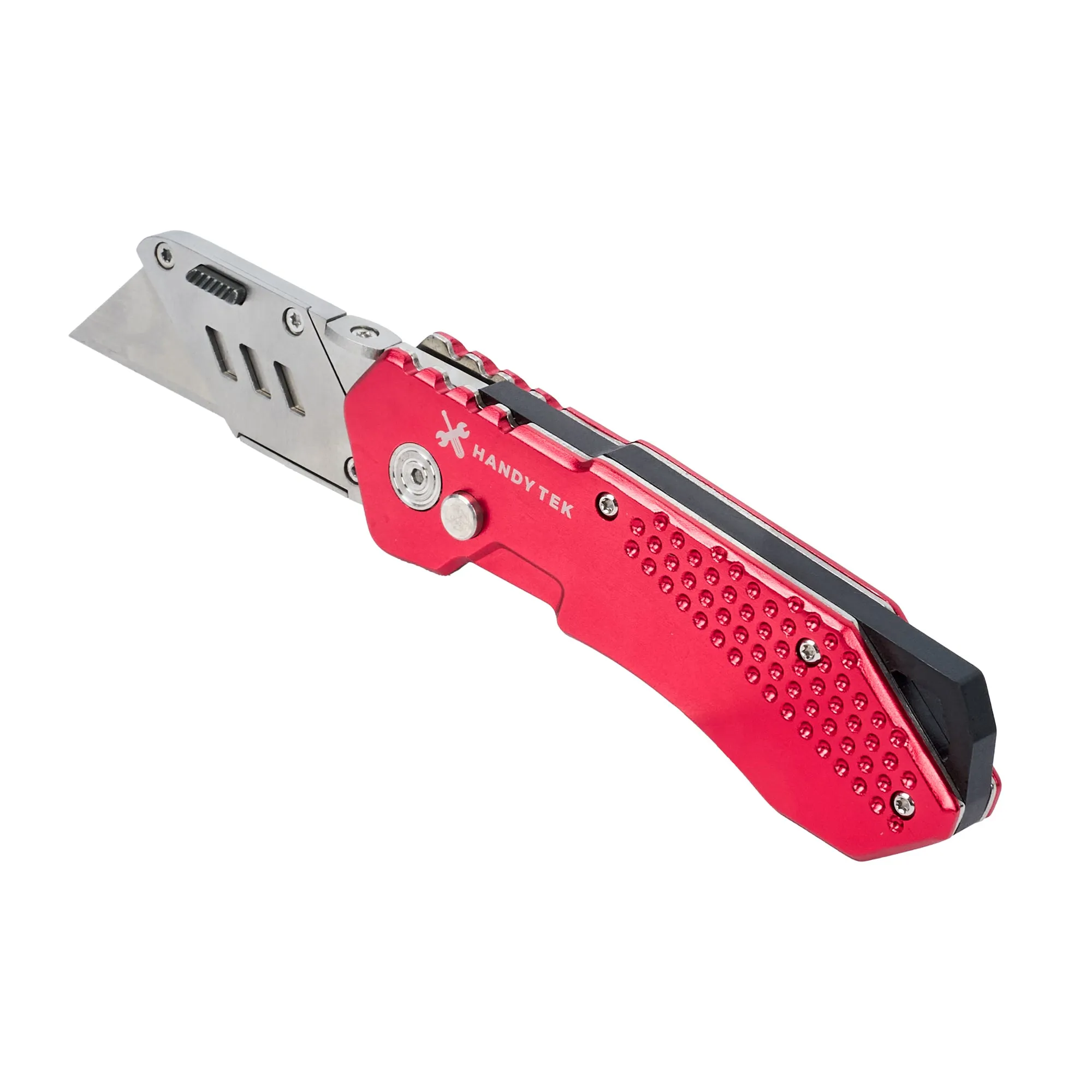 Handy Tek Red Folding Utility Knife - Quick Change, Lock Back, Heavy Duty - 6 3/4" - 1 count box