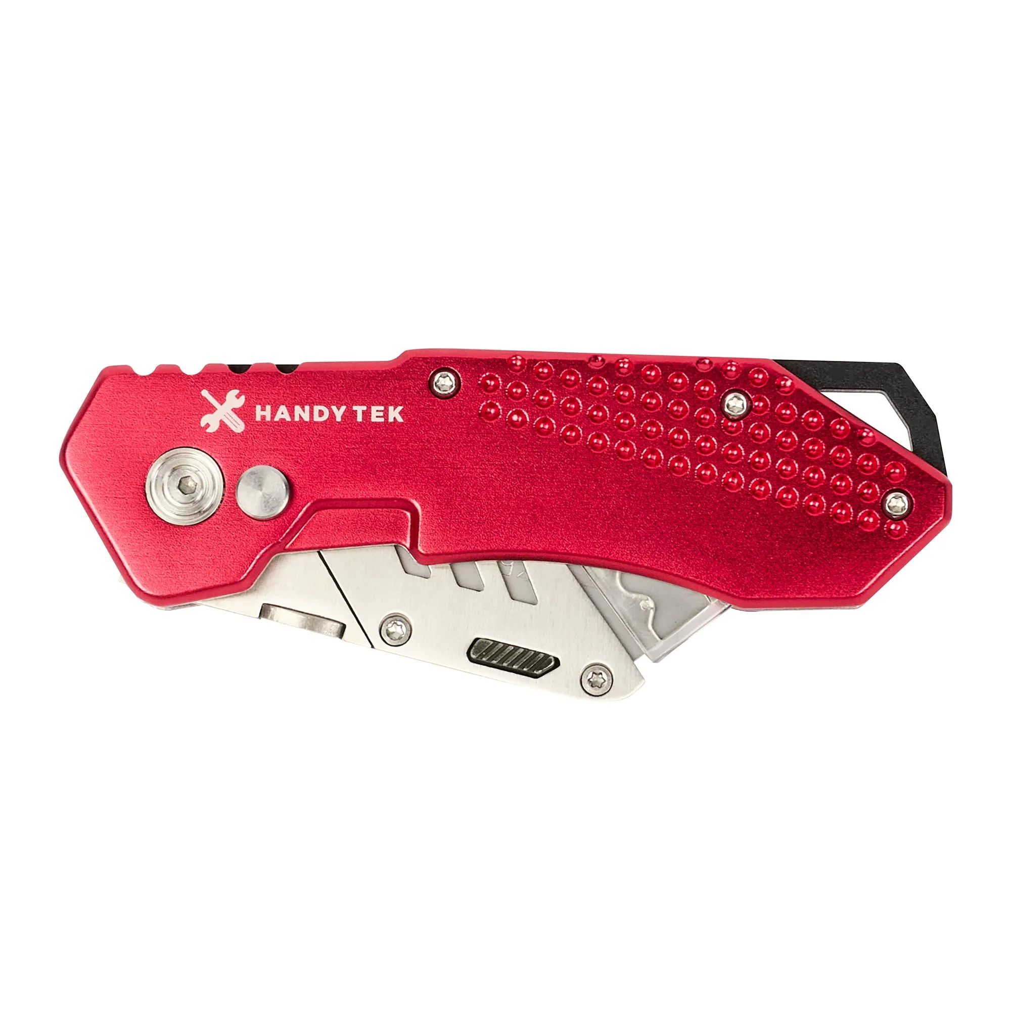 Handy Tek Red Folding Utility Knife - Quick Change, Lock Back, Heavy Duty - 6 3/4" - 1 count box