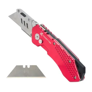 Handy Tek Red Folding Utility Knife - Quick Change, Lock Back, Heavy Duty - 6 3/4" - 1 count box