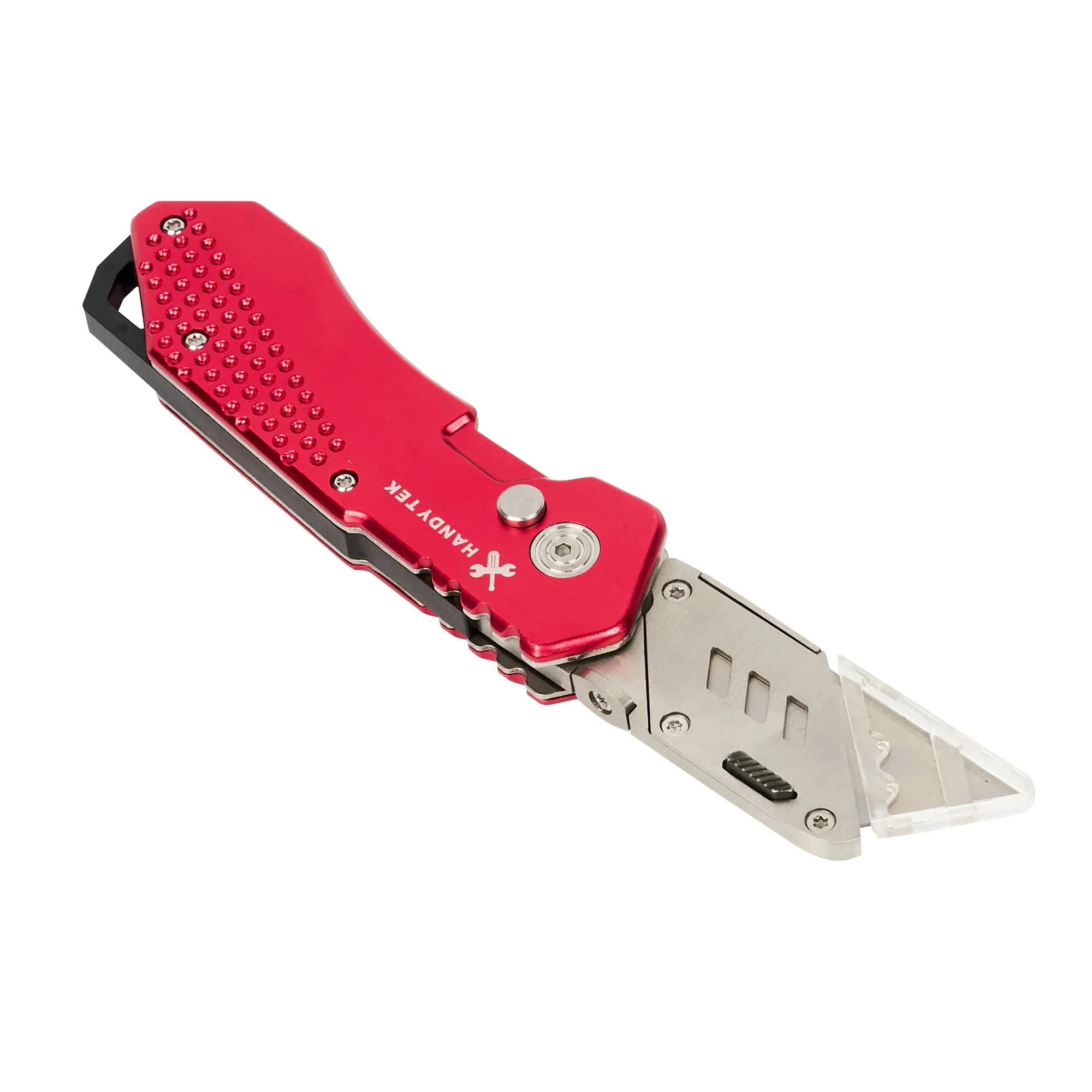 Handy Tek Red Folding Utility Knife - Quick Change, Lock Back, Heavy Duty - 6 3/4" - 1 count box