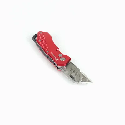 Handy Tek Red Folding Utility Knife - Quick Change, Lock Back, Heavy Duty - 6 3/4" - 1 count box