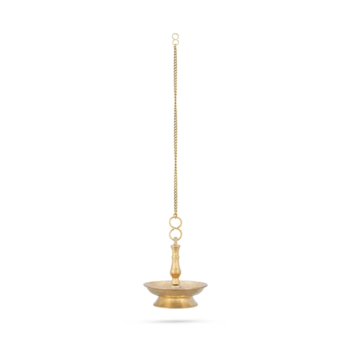Hanging Lamp With Chain - 4.5 x 4 Inches | Latkhan Vilakku/ Brass Deep for Pooja/ 520 Gms Approx