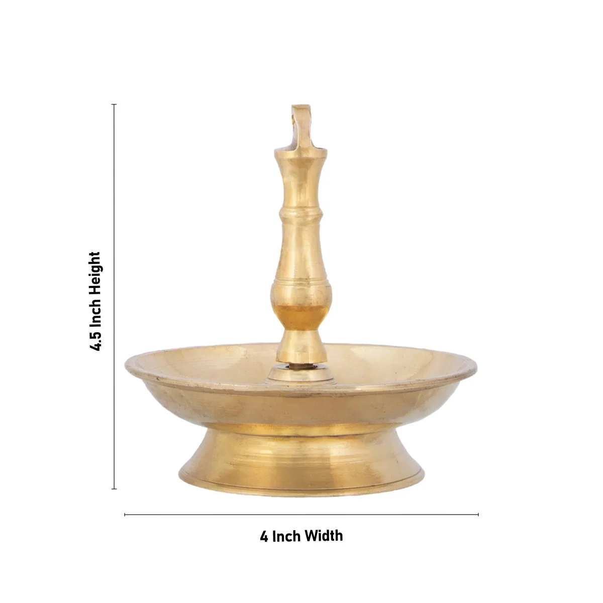 Hanging Lamp With Chain - 4.5 x 4 Inches | Latkhan Vilakku/ Brass Deep for Pooja/ 520 Gms Approx