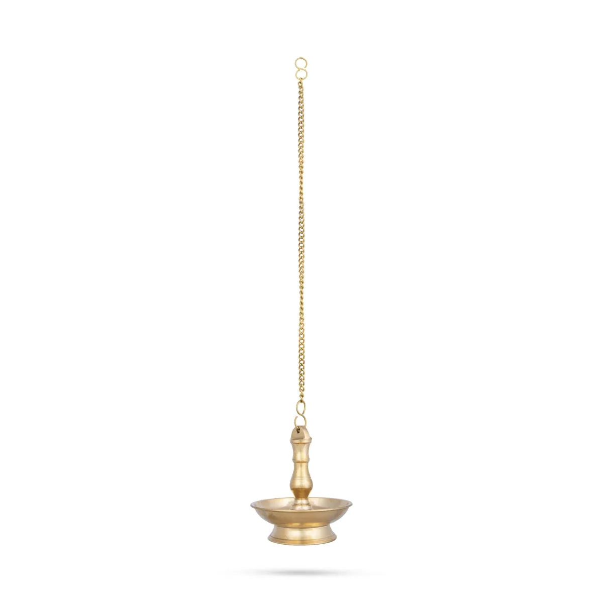 Hanging Lamp With Chain - 5.5 x 4.75 Inches | Latkhan Vilakku/ Brass Deep for Pooja/ 660 Gms Approx
