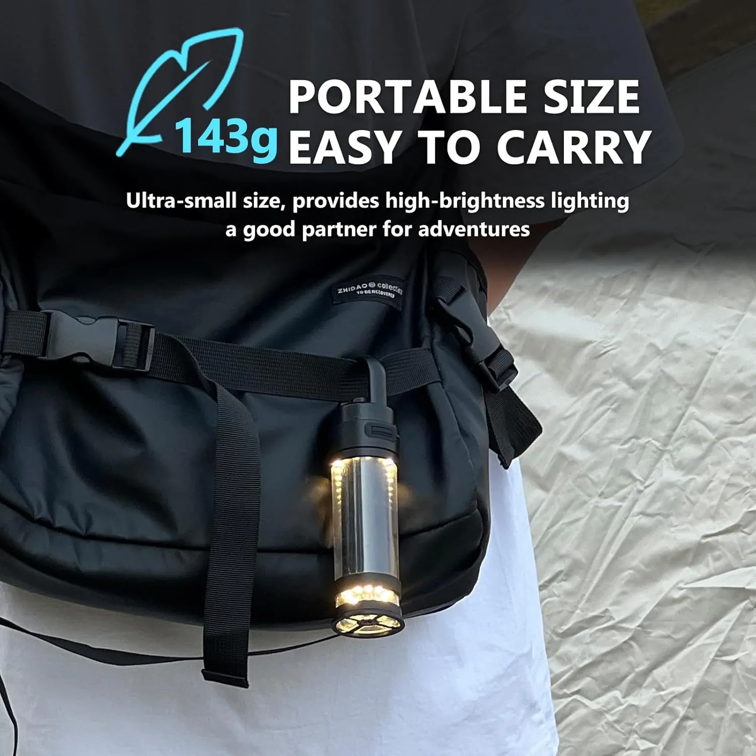 Hanging LED Camping Light with Stand, 4 Modes Dimmable Camp Lamp with Type-C Rechargeable, 4500mAh Power Bank Tent Ambient Lantern for Outdoor Hiking,Glamping,Emergency(Black)