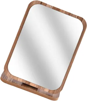 Happyyami Rotatable Folding Makeup Mirror Simple Desktop Tabletop Mirror for Bedroom Compact and Convenient Design for Students and Dorms for Beauty Routine